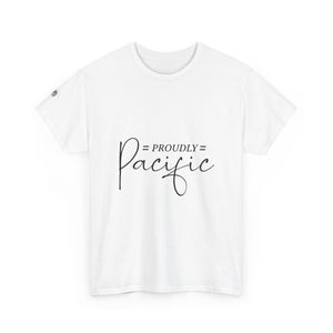 Unisex Heavy Cotton Tee with 'Proudly Pacific' Design, Casual Wear, Gift for Ocean Lovers, Beach Day, Summer Style