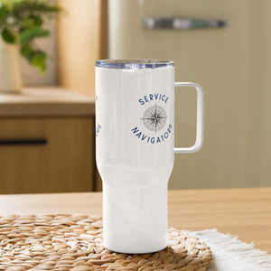 Travel mug with a handle